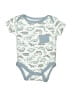 Le Top 100% Cotton Print White Short Sleeve Onesie Size 0-3 mo - photo 1
