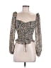 ASTR The Label Silver Long Sleeve Blouse Size XS - photo 1
