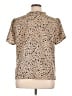 Shein Curve Animal Print Tan Short Sleeve Blouse Size 1X - photo 2