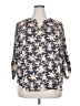 Maurices 100% Polyester Floral Blue 3/4 Sleeve Blouse Size 2X - photo 1