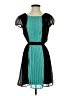 A-list by Wrapper 100% Polyester Color Block Teal Cocktail Dress Size S - photo 1