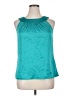 Ann Taylor Factory 100% Polyester Solid Teal Sleeveless Blouse Size 14 - photo 1