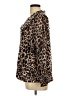 Perseption Concept Animal Print Brown Long Sleeve Blouse Size L - photo 5