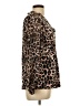 Perseption Concept Animal Print Brown Long Sleeve Blouse Size L - photo 4