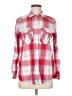 Express 100% Cotton Plaid Red Long Sleeve Button-Down Shirt Size M - photo 1