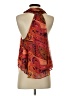 Free People 100% Polyester Orange Sleeveless Blouse Size S - photo 2