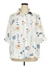Shein Curve Floral Ivory Short Sleeve Blouse Size 20 Plus (4) - photo 1