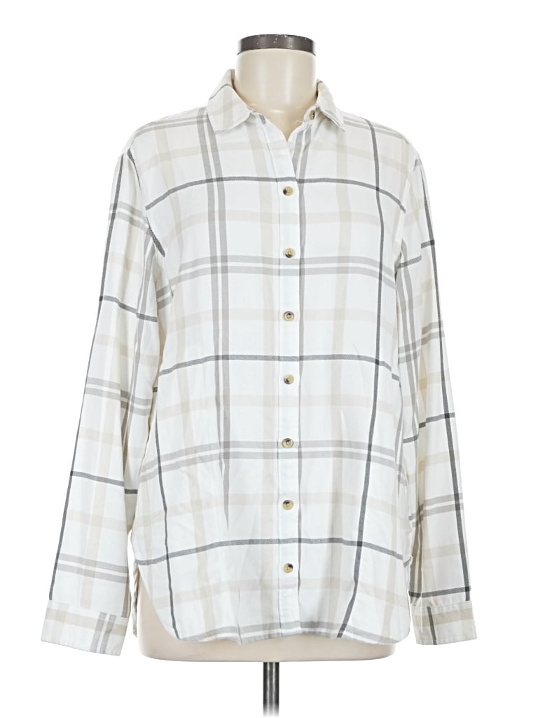 Pre-owned Jachs Girlfriend Long Sleeve Button Down Shirt In Ivory