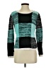 Forever 21 100% Cotton Color Block Teal Pullover Sweater Size 00 - photo 1