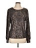 John Paul Richard Metallic Silver Long Sleeve Blouse Size L - photo 1