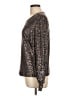 John Paul Richard Metallic Silver Long Sleeve Blouse Size L - photo 5