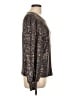 John Paul Richard Metallic Silver Long Sleeve Blouse Size L - photo 4