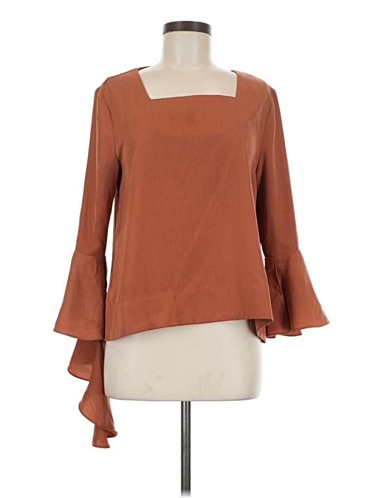 Pre-owned Joa 3/4 Sleeve Blouse In Brown