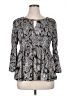Floral & Ivy 100% Polyester Gray 3/4 Sleeve Blouse Size XL (petite) - photo 1