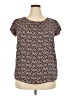 papermoon designed exclusively for Stitch Fix 100% Polyester Floral Blue Brown Short Sleeve Blouse Size XXL - photo 1