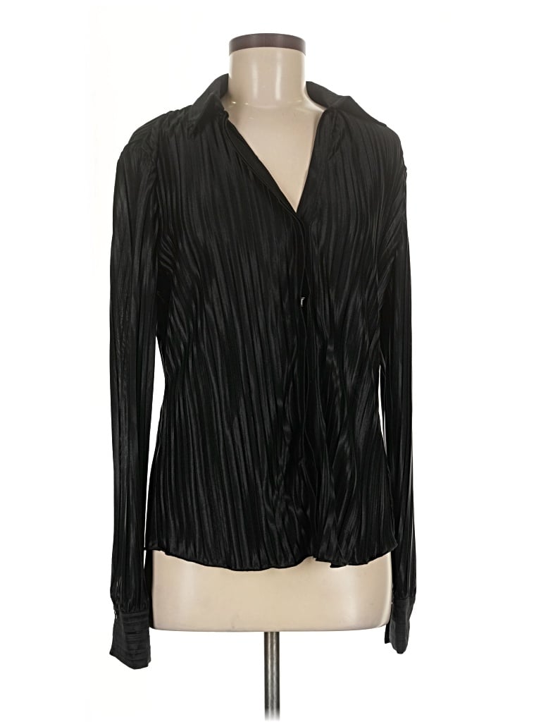 Pre-owned Astr Long Sleeve Blouse In Black