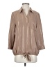 Adrienne Vittadini 100% Polyester Metallic Tan 3/4 Sleeve Blouse Size S - photo 1