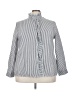 Unbranded 100% Polyester Houndstooth Silver Long Sleeve Blouse Size 3X - photo 1
