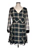 C'isa 100% Polyester Plaid Green Casual Dress Size L - photo 1