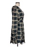 C'isa 100% Polyester Plaid Green Casual Dress Size L - photo 4