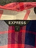 Express 100% Rayon Plaid Pink Long Sleeve Button-Down Shirt Size S - photo 7