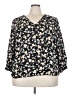 CeCe 100% Polyester Floral Black 3/4 Sleeve Blouse Size 3X - photo 1