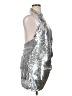 Ronny Kobo 100% Polyester Metallic Silver Cocktail Dress Size XL - photo 4