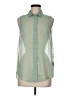 H&M 100% Polyester Green Sleeveless Blouse Size 6 - photo 1