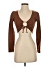 Sun-deh Brown Long Sleeve Top Size S - photo 1