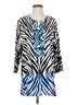 Black Label by Chico's 100% Polyester Blue 3/4 Sleeve Blouse Size 2 - photo 1