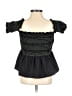 Topshop Black Short Sleeve Blouse Size 10 - photo 2