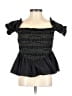 Topshop Black Short Sleeve Blouse Size 10 - photo 1