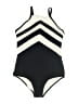 Assorted Brands Chevron-herringbone Black One Piece Swimsuit Size XS (estimated) - photo 1