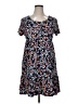 Pink Rose Print Blue Casual Dress Size XL - photo 1