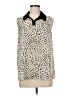 Pleione 100% Polyester Animal Print Ivory Sleeveless Blouse Size M - photo 1