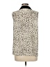 Pleione 100% Polyester Animal Print Ivory Sleeveless Blouse Size M - photo 2