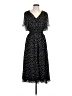 DKNY 100% Polyester Polka Dots Black Cocktail Dress Size 10 - photo 1