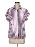 Shein Stripes Pink Short Sleeve Blouse Size 6 - photo 1
