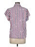 Shein Stripes Pink Short Sleeve Blouse Size 6 - photo 2