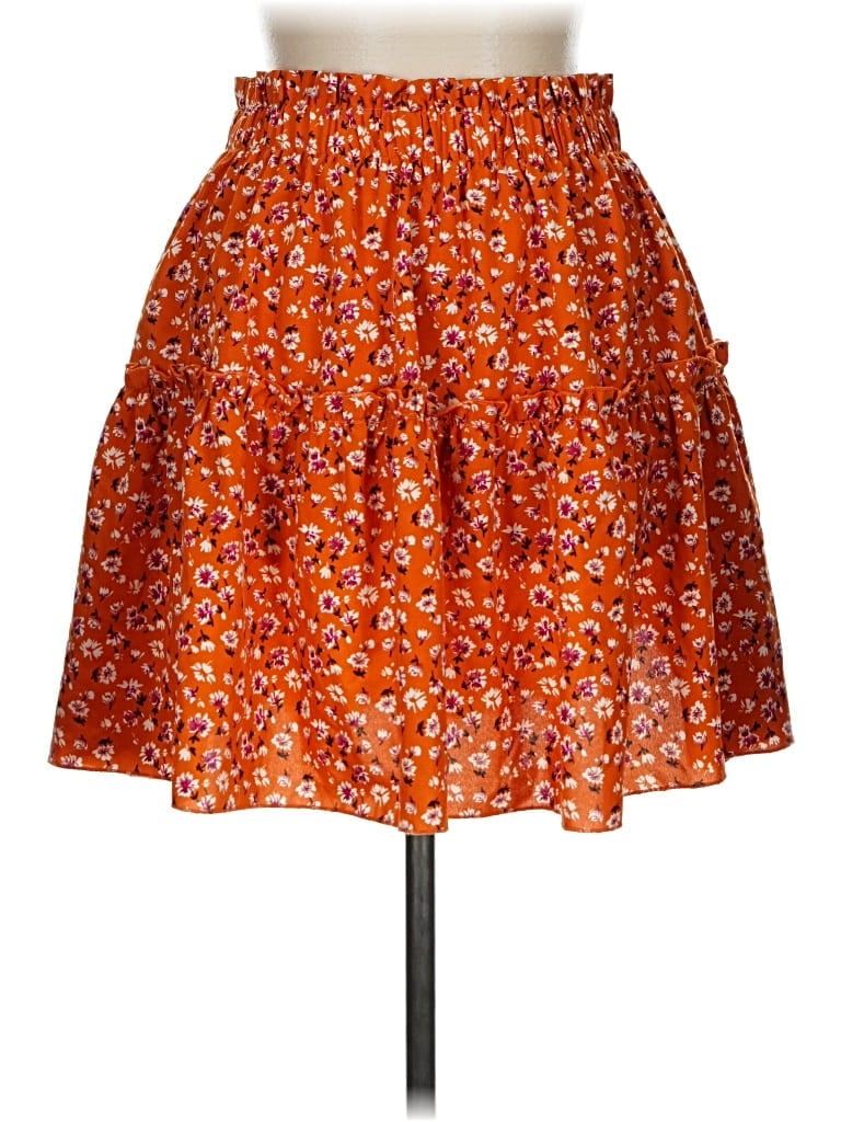 Pre-owned Shein Curve Casual Skirt In Orange