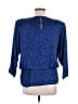 Assorted Brands 100% Silk Hearts Blue 3/4 Sleeve Silk Top Size 10 - photo 2