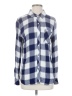 Rails 100% Rayon Checkered-gingham Blue Long Sleeve Button-Down Shirt Size S - photo 1