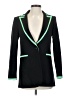 Alice + Olivia Color Block Solid Green Blazer Size 2 - photo 1