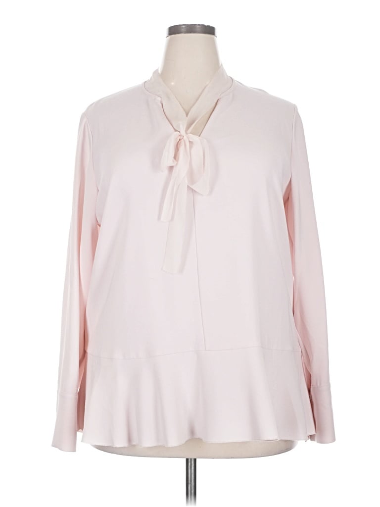 Pre-owned Carlisle Long Sleeve Blouse In Pink