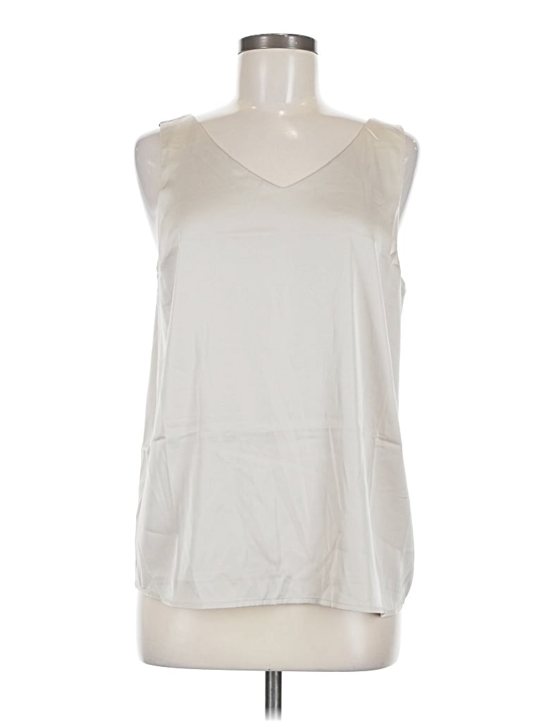 Pre-owned Zenana Sleeveless Blouse In Ivory