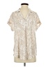 J by Joie 100% Polyester Animal Print Tan Short Sleeve Blouse Size S - photo 1