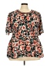 Catherines 100% Polyester Pink Short Sleeve Blouse Size 2XW - photo 1