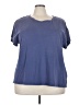 Lane Bryant 100% Cotton Blue Short Sleeve Top Size 22/24 - photo 1