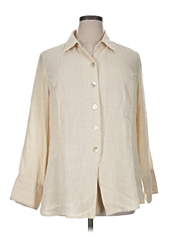 MULTIPLES 3/4 Sleeve Button-Down Shirt (view 1)