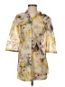 Sugar 100% Cotton Floral Yellow 3/4 Sleeve Button-Down Shirt Size 2 - photo 1